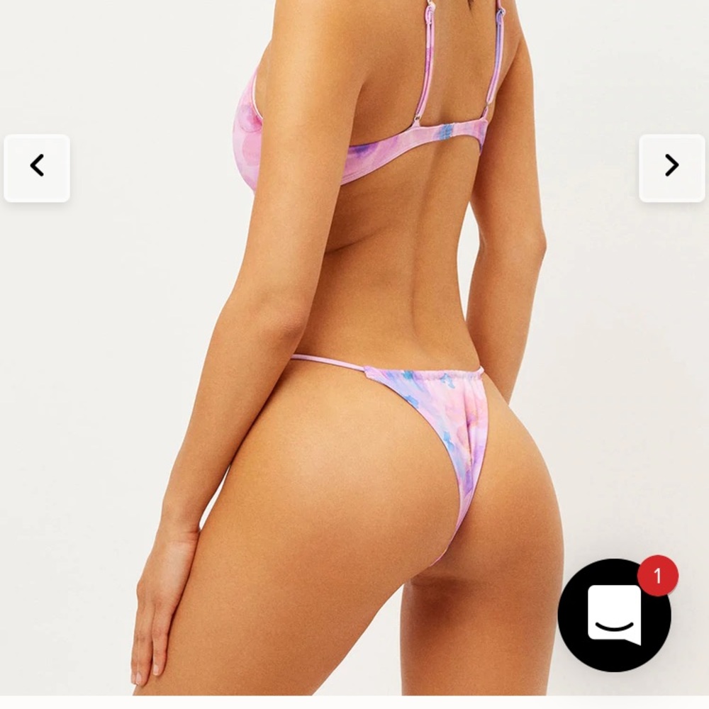 Francesca String Thong Bikini Bottom Watercolor Floral